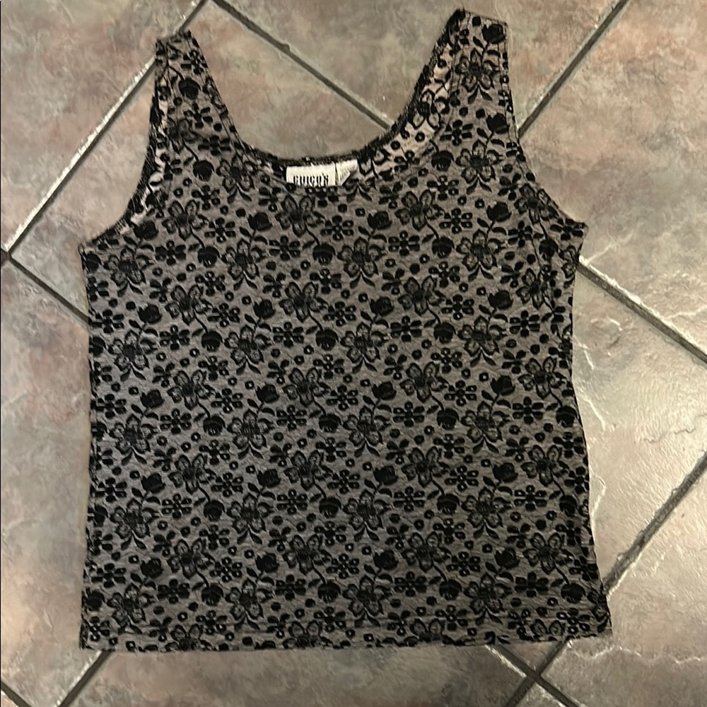 Floral Lace Black Top